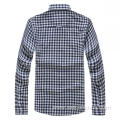 Classic Dark Blue White Checkered Men's Shirt